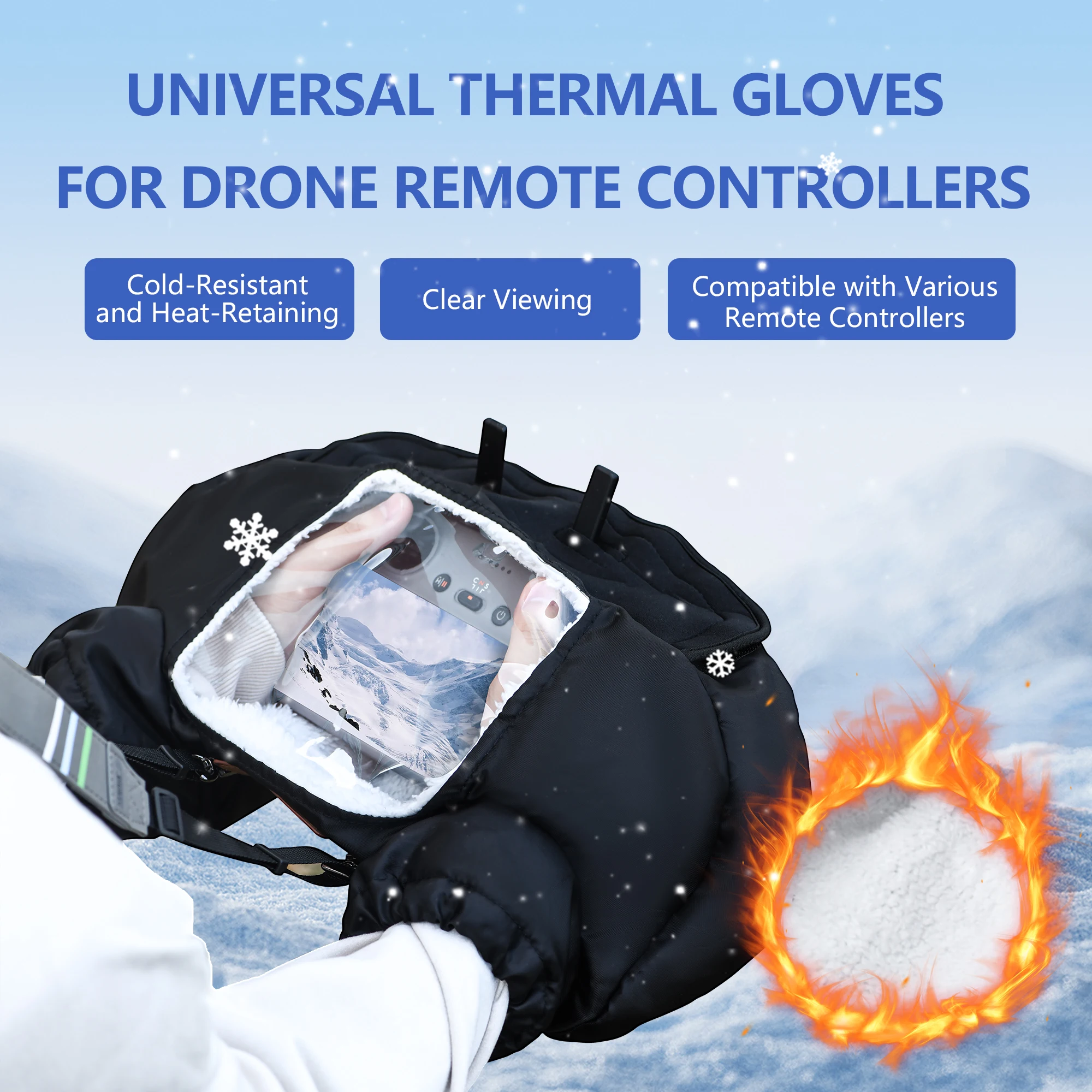 Dji Drone Mini 4 Pro - Gants d'hiver chauds pour pilote de
